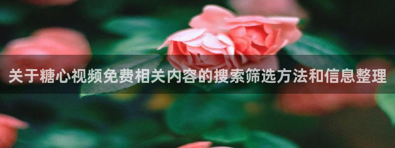 糖心破解:关于糖心视频免费相关内容的搜索筛选方法和信息整理